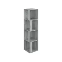 vidaxl armoire d'angle sonoma gris 33x33x132 cm bois d'ingénierie