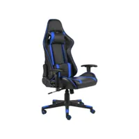 chaise de bureau pivotante chaise gamer  fauteuil de bureau bleu pvc meuble pro frco24093