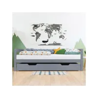 tiroir lit à roulettes - gris pour lit 90 x 190 cm #ds