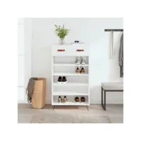 armoire à chaussure blanc brillant 60x35x105 cm bois ingénierie