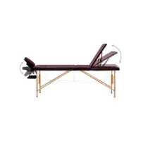 vidaxl table de massage pliable 3 zones violet vin 110190