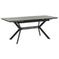 table effet béton et noir 140 180 x 80 cm benson 242758
