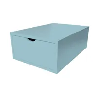 cube de rangement bois 75x50 cm + tiroir  bleu pastel cube75t-bp