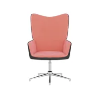 fauteuil salon - fauteuil de relaxation rose velours et pvc 62x68x98 cm - design rétro best00007144458-vd-confoma-fauteuil-m05-2308