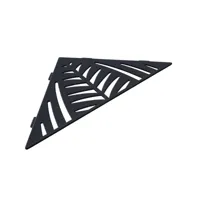 etagère de douche en acier inox noir 38,7 x 27,4 cm x 3 mm - triangulaire design jungle - fixation sans perçage jun-tri-9005