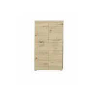amanda - meuble de salle de bain mélaminé - meuble commode. chêne. l-h-p : 73 - 132 - 31 cm