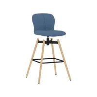 lot de 2 chaises pivotantes de bar chaises à dîner, chaises de cuisine bleu tissu qdtr24930