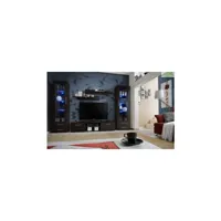 ensemble meuble tv mural galino c avec led 320x190x45 cm - corps wengé/ front wengé 23 em gc