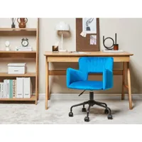 chaise de bureau en velours bleu sanilac 382879