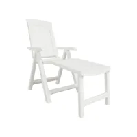 bain de soleil - transat - chaise longue blanc plastique pewv82923 meuble pro