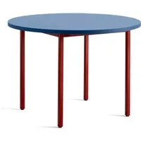 hay - two-colour table de repas ronde, ø 105 cm, bleu / rouge foncé