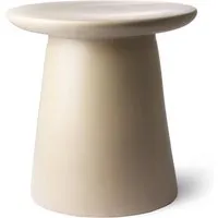 hkliving - table d'appoint en faïence, ø 40 x h 43 cm, crème / nature
