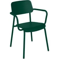 fermob - studie chaise avec accoudoirs outdoor, vert cèdre