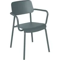 fermob - studie chaise avec accoudoirs outdoor, gris orageux