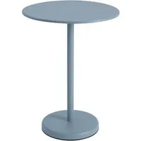muuto - linear steel table de bistrot outdoor, ø 70 x h 95 cm, bleu clair