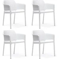 nardi - net - chaise avec accoudoirs 4 x, blanc