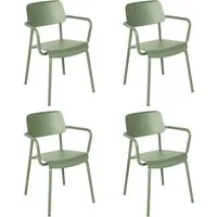 fermob - studie chaise avec accoudoirs outdoor, cactus (set de 4)