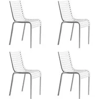 driade - pip-e chaise de jardin, blanc mat (set de 4)