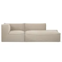 ferm living - catena modular, canapé 3 places ouvert à droite, naturel (rich linen)