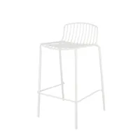 jan kurtz - mori chaise de bar de jardin, 65 cm, blanc