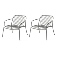 blomus - yua wire outdoor fauteuil de détente, granite gray (lot de 2)