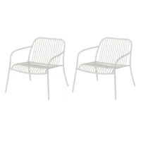 blomus - yua wire outdoor fauteuil de détente, silk gray (lot de 2)