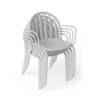 fatboy - fred's outdoor chaise avec accoudoirs, gris clair (set de 4) (édition exclusive)