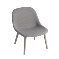 muuto - fauteuil de salon wood base, chêne gris / gris (remix 133)