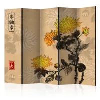 paravent 5 volets - chrysanthemums ii [room dividers]