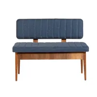 banc avec coffre bois bleu marine et noisette style scandinave rest