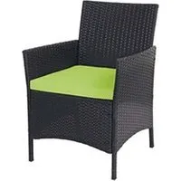 fauteuil de jardin mendler 2x fauteuil de jardin halden en polyrotin anthracite, coussin vert