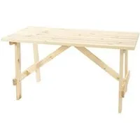 table de jardin mendler table de jardin oslo, qualité de brasserie, 148x70 cm bois massif nature