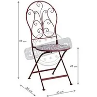 fauteuil de jardin aubry gaspard - chaise de terrasse pliante en métal rouge