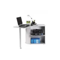 bureau droit beaux meubles pas chers bureau informatique alu table pivotante et rangement - aluminium - l 105 x l 55 x h 74.7 cm