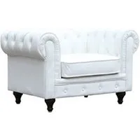 fauteuil chesterfield aliza - 111 x 82 x 70 cm - blanc