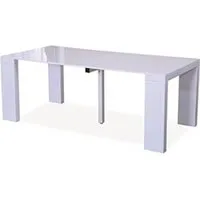 table à manger habitat et jardin table repas extensible dina - 200/40 x 94 x 75 cm - blanc laqué