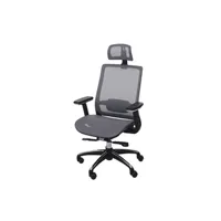 fauteuil de bureau mendler chaise de bureau hwc-a20 chaise pivotante, ergonomique, appui-tête, tissu gris