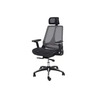 fauteuil de bureau mendler chaise de bureau hwc-a59 chaise pivotante, fonction glisse, tissu iso9001 noir/gris