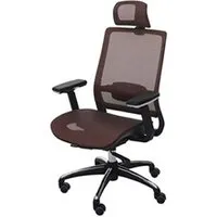 chaise de bureau hwc-a20 ergonomique appui-tête tissu brun rouge