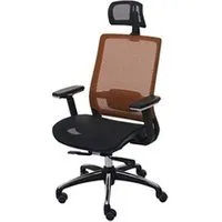 chaise de bureau hwc-a20 ergonomique appui-tête tissu noir orange