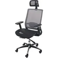 chaise de bureau hwc-a20 ergonomique appui-tête tissu noir gris