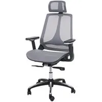 chaise de bureau hwc-a59 chaise pivotante, fonction glisse, tissu iso9001 gris/gris