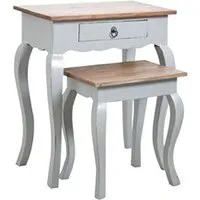 - tables gigognes en bois gris antique