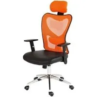 fauteuil de bureau mendler fauteuil de bureau américain atlanta xxl, charge 150kg, similicuir orange