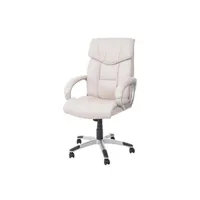 fauteuil de bureau mendler fauteuil/siège de bureau m61, classique, similicuir, crème