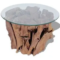 table de cuisine vidaxl table basse bois flottant de teck massif 60 cm