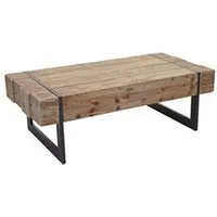table basse de salon hwc-a15, sapin massif rustique 40x120x60cm