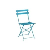 chaise de jardin bolero chaises de terrasse bleu turquoise en acier lot de 2