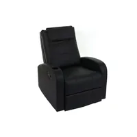 fauteuil de télévision durham, fauteuil relax, chaise longue, similicuir noir
