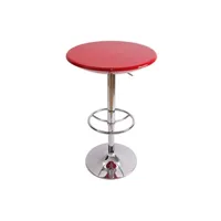 table haute mendler table de bistro milan, hauteur réglable ø 60 cm rouge